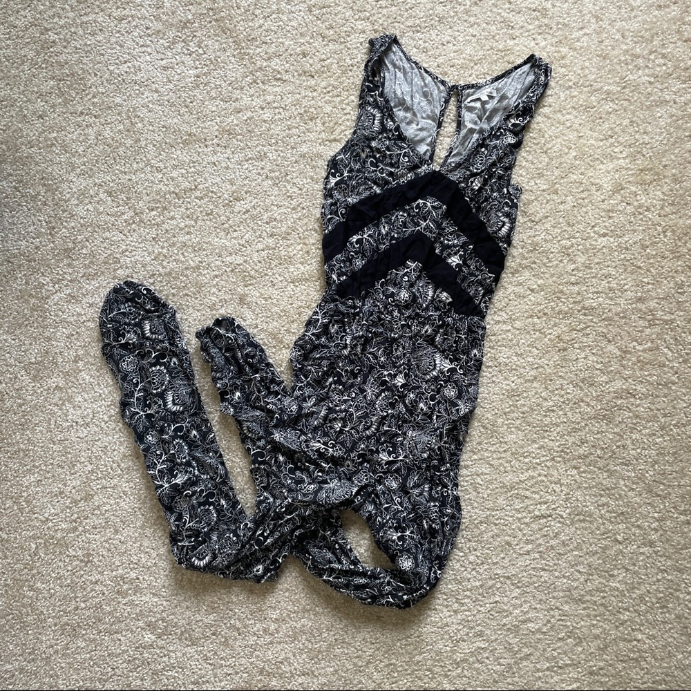 Charlotte Russe Black Floral Jumpsuit